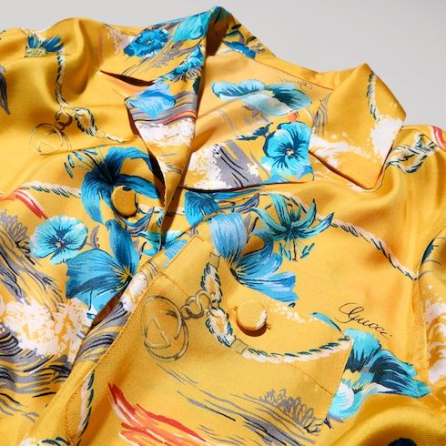 Women's Printed Silk Twill Shirt