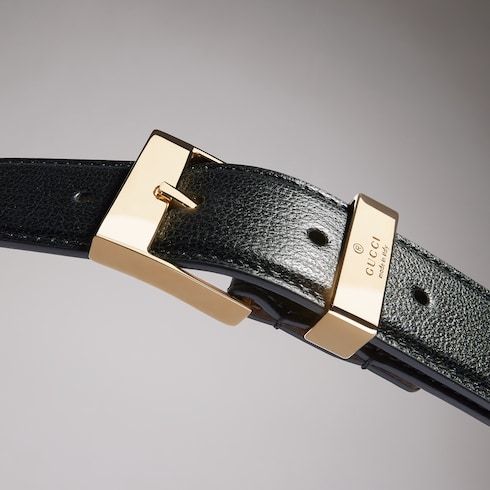 Women's Squared Buckle Leather Belt