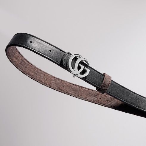 Women's Reversible Thin Double G Buckle Belt