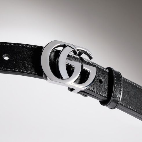 Women's Thin Double G Buckle Leather Belt