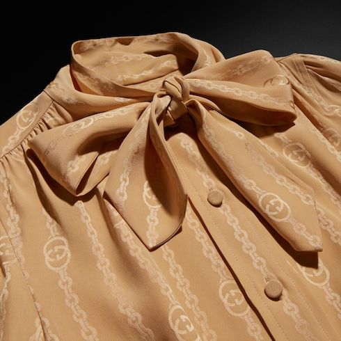 Women's Interlocking G Chain Silk Jacquard Shirt