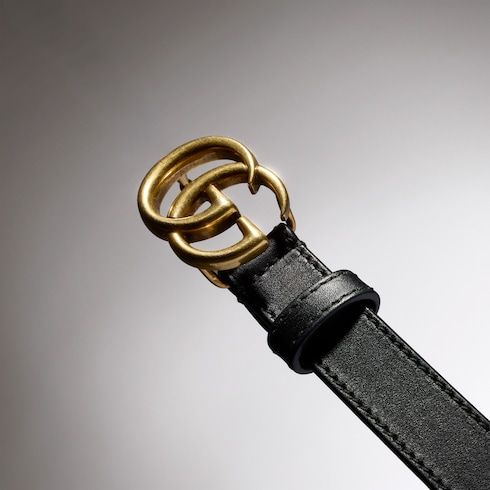 Women's Thin Double G Buckle Leather Belt