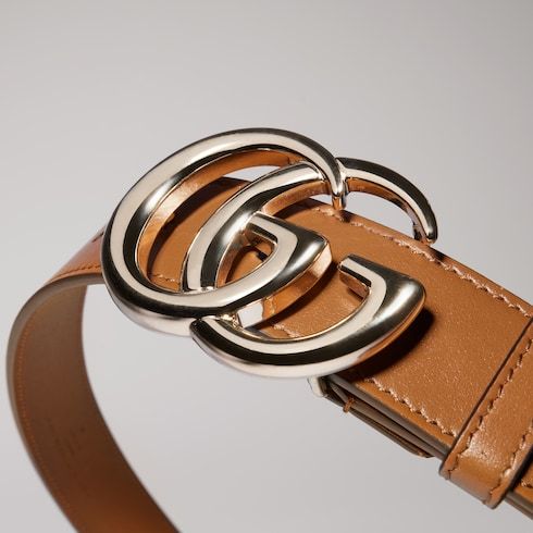 Women's Thin Double G Buckle Leather Belt