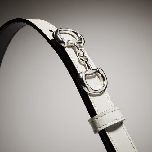 Women's Thin Horsebit Buckle Leather Belt