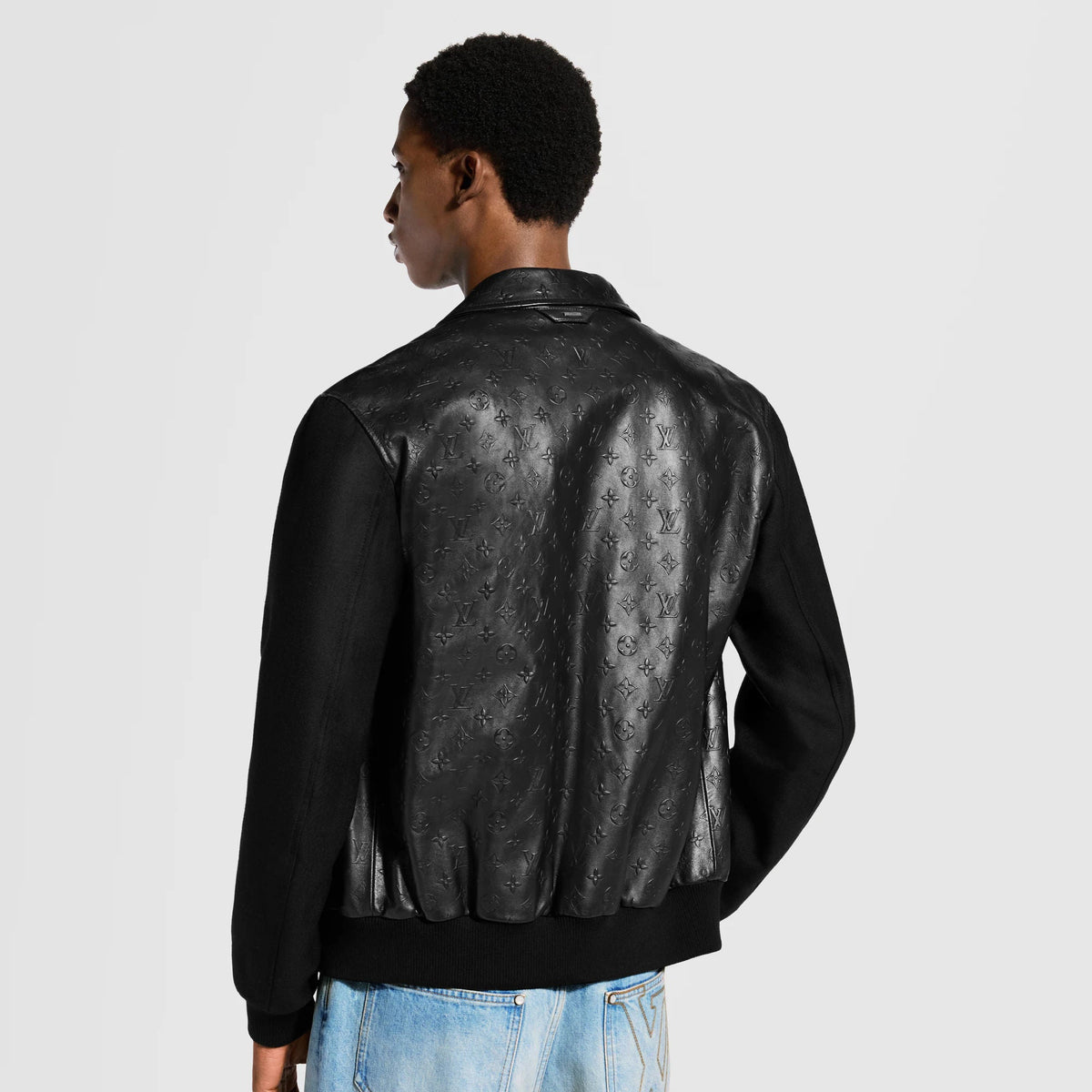 Men's Debossed Monogram Mix Leather Blouson