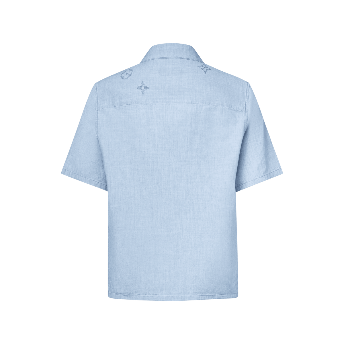 Men's Embroidered Signature Chambray Short-Sleeved Shirt