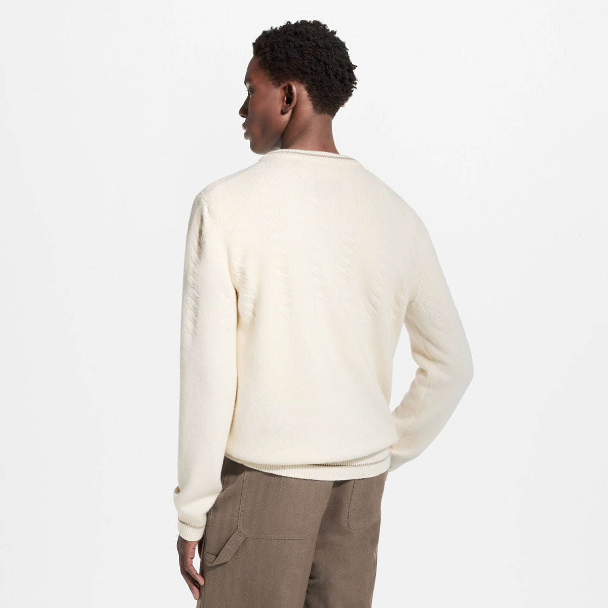 Men's Long-Sleeved Cable Knit Crewneck