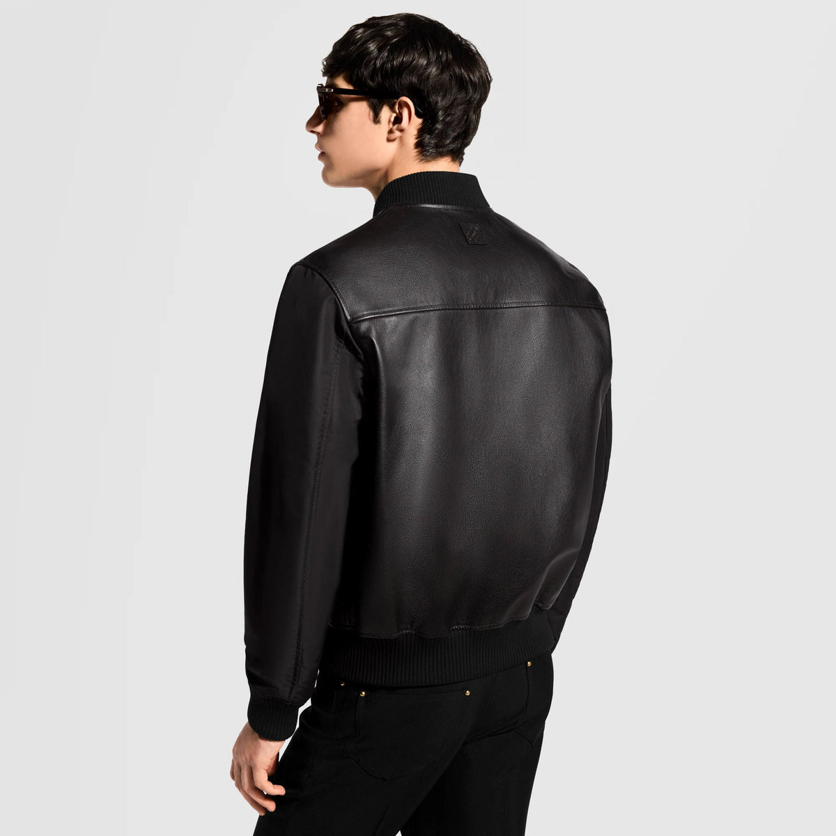 Men's Reversible Leather Nylon Jacket