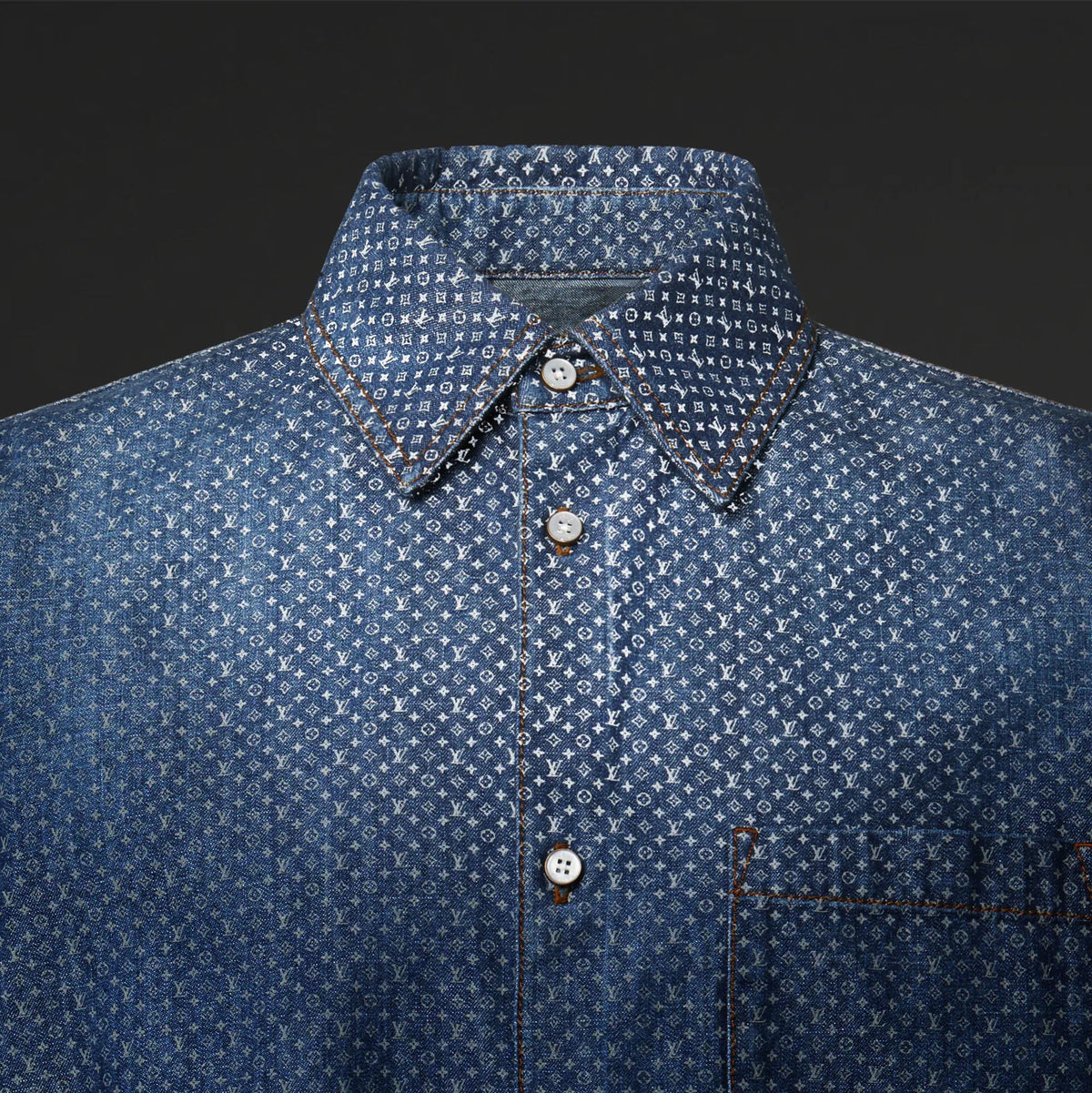 Men's Reflective Chambray Short-Sleeved Shirt