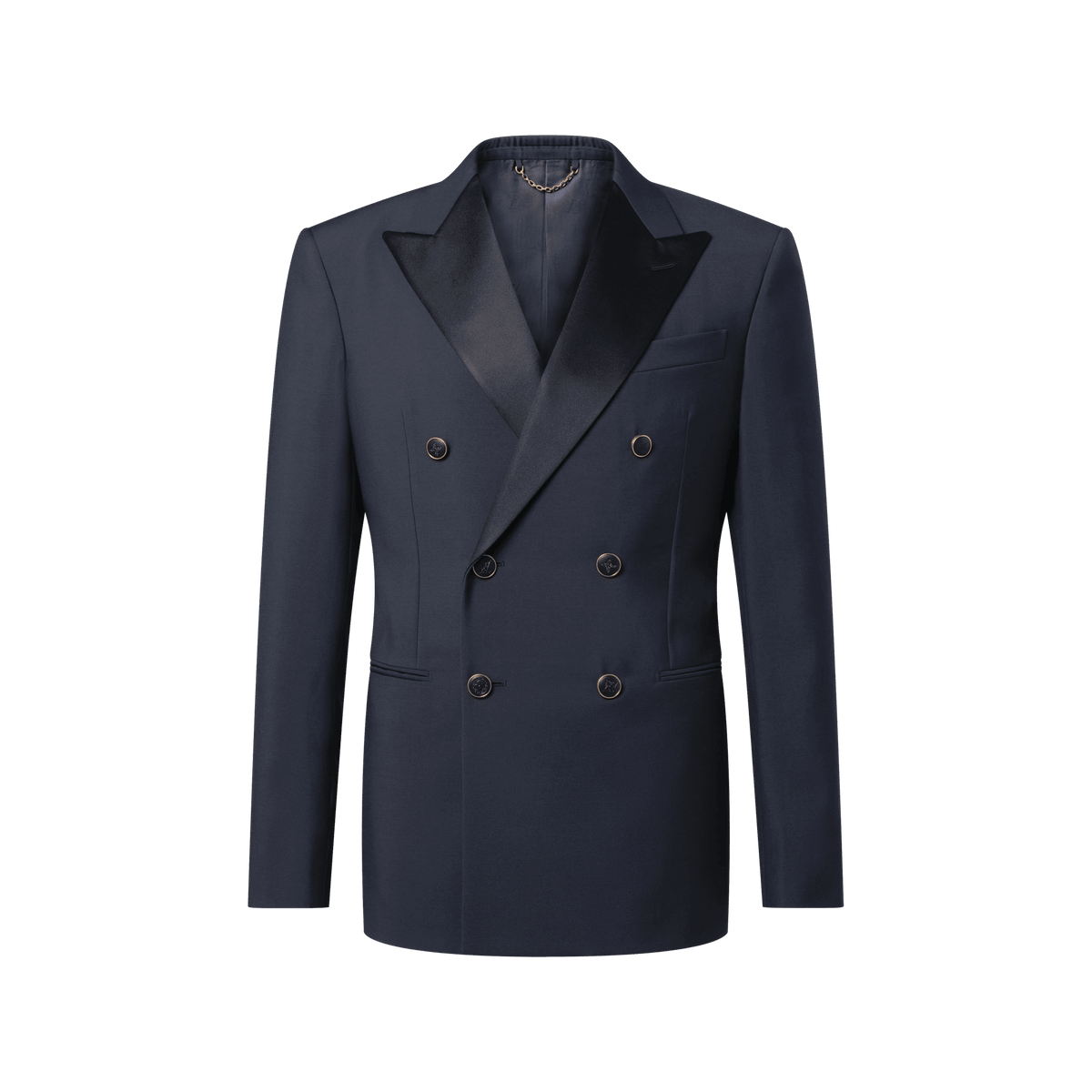 Men's Grain De Poudre Wool Double-Breasted Tuxedo Jacket