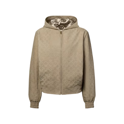 Men's Monogram Embossed Suede Hoodie