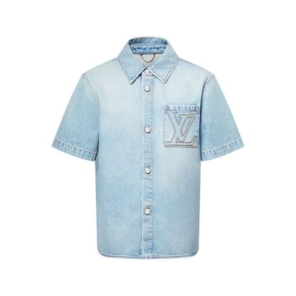 Men's Short-Sleeved Denim Shirt
