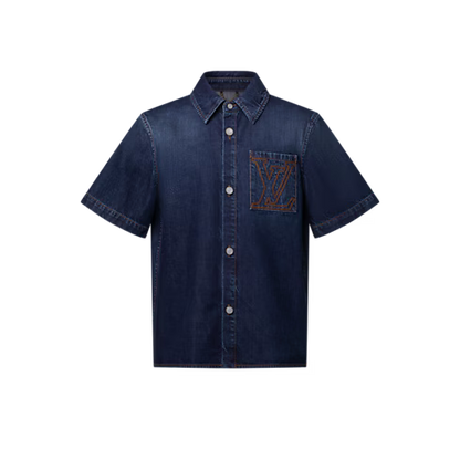 Men's Short-Sleeved Denim Shirt