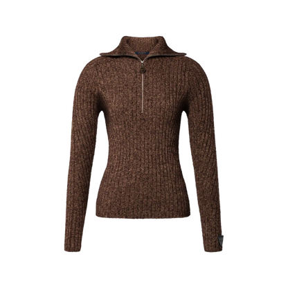 Women's Ribbed Knit Half-Zip Pullover