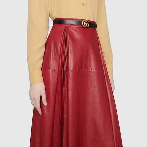 Women's Thin Reversible Leather Belt