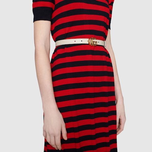 Women's Thin Reversible Leather Belt