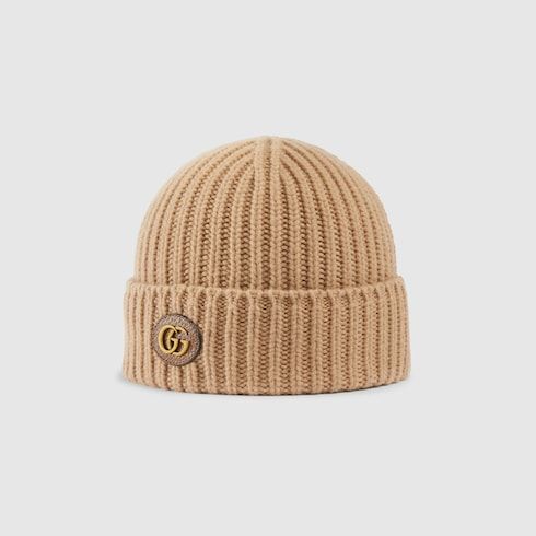 Women's Wool Cashmere Hat with Leather Patch