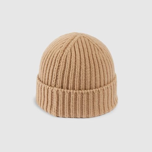 Women's Wool Cashmere Hat with Leather Patch