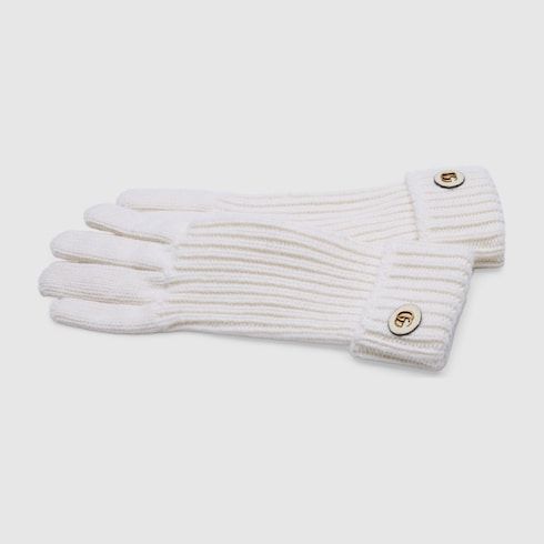 Women's Wool Cashmere Gloves with Leather Patch