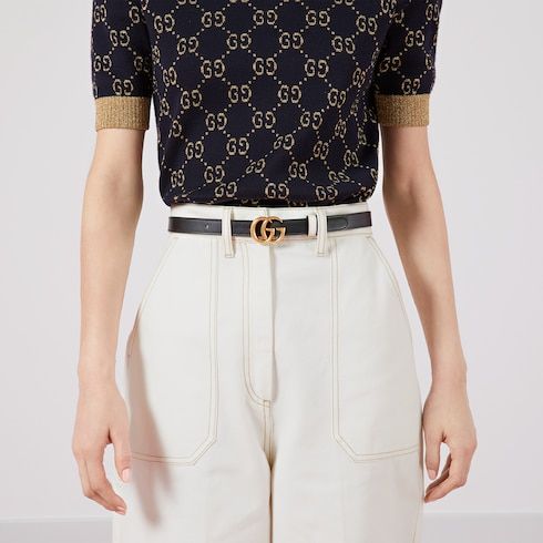 Women's Thin Reversible Leather Belt