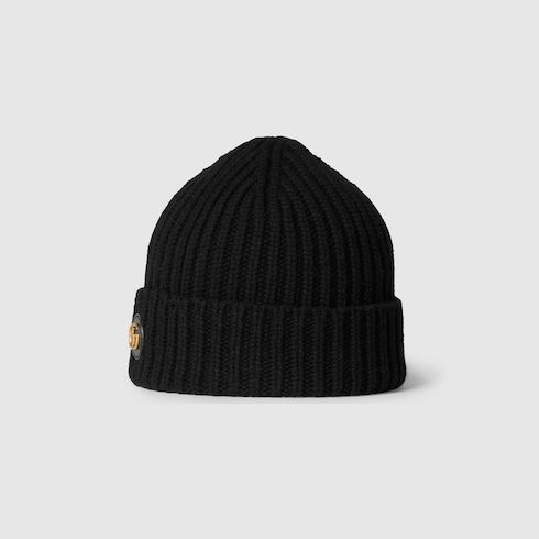 Women's Wool Cashmere Hat with Leather Patch