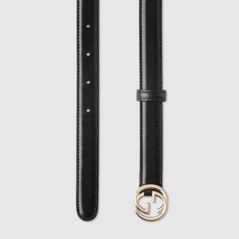 Women's Interlocking G Buckle Leather Belt