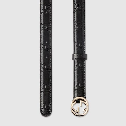 Women's Interlocking G Buckle Leather Belt