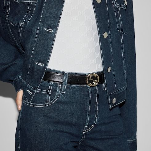 Women's Interlocking G Buckle Leather Belt