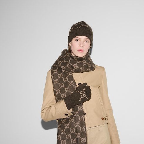 Women's Cashmere Gloves with Rib Knit Trim