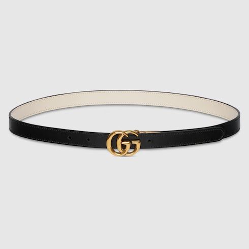 Women's Thin Reversible Leather Belt
