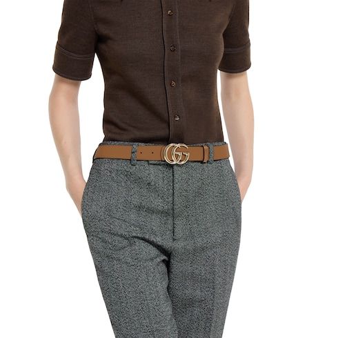 Women's Reversible Double G Buckle Canvas Belt