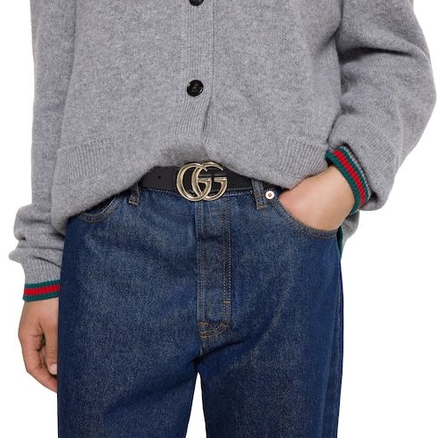 Women's Reversible Double G Buckle Canvas Belt