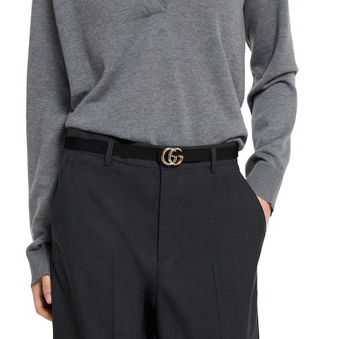 Women's Reversible Double G Buckle Canvas Belt