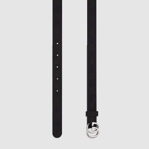 Women's Thin Double G Buckle Canvas Belt