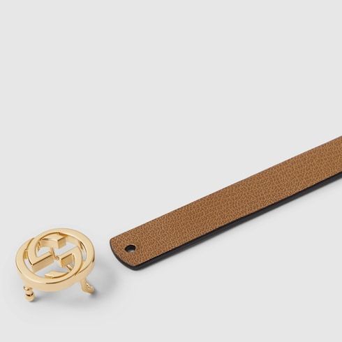 Women's Thin Reversible Leather Belt