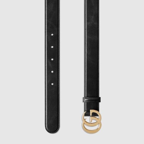 Women's Double G Buckle Leather Belt