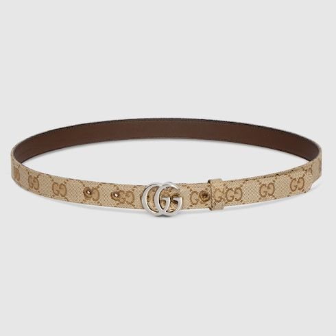 Women's Double G Buckle Canvas Thin Belt