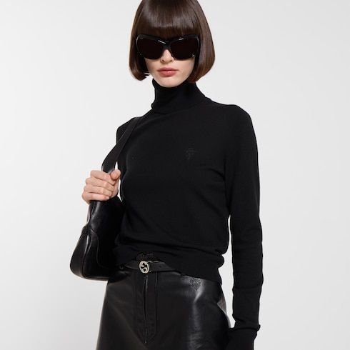 Women's Thin Interlocking G Buckle Leather Belt