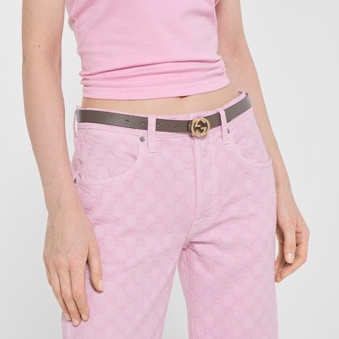 Women's Thin Reversible Leather Belt