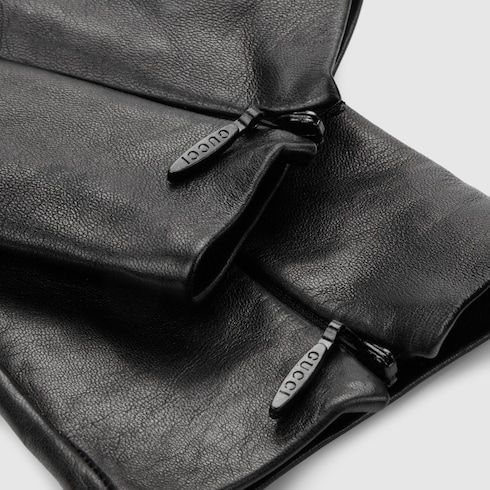 Women's Leather Gloves with Double G Detail