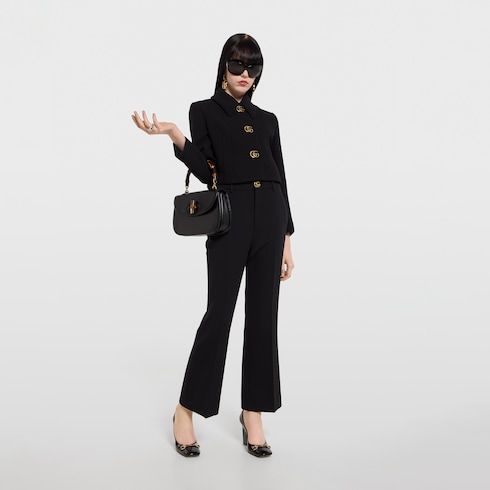 Women's Crêpe Wool Button Jacket