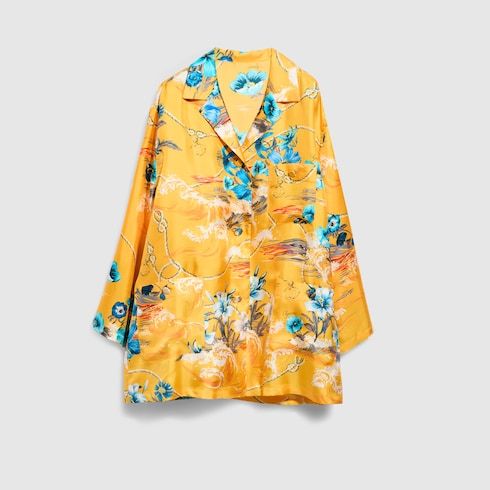 Women's Printed Silk Twill Shirt