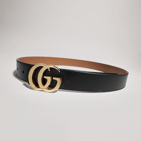Women's Double G Buckle Reversible Leather Belt