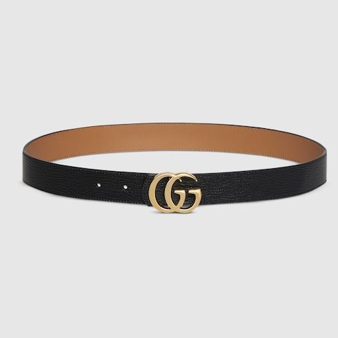 Women's Double G Buckle Reversible Leather Belt