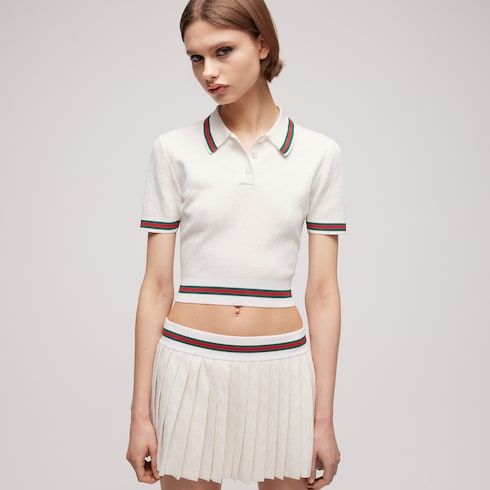 Women's Jacquard Cotton Viscose Polo Shirt