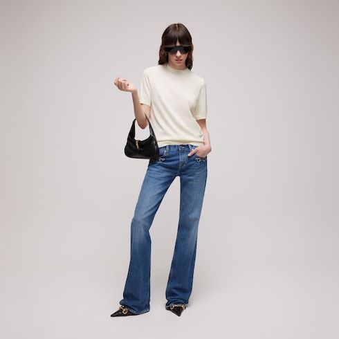 Women's Embroidered Fine Wool Crewneck Sweater