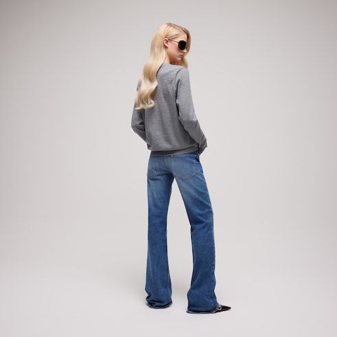 Women's Fine Wool Cardigan with Embroidery