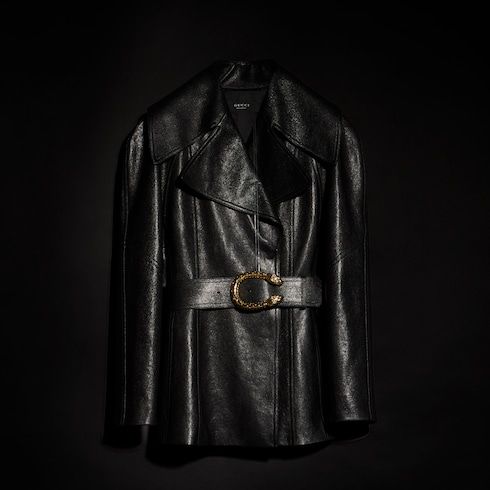Women's Soft Grainy Leather Trench Coat