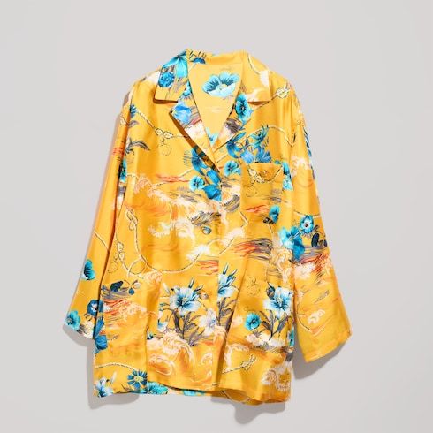 Women's Printed Silk Twill Shirt