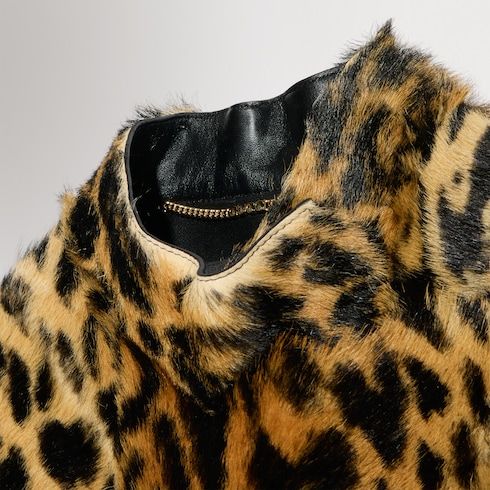 Women's Printed Long Hair Cow Hide Coat